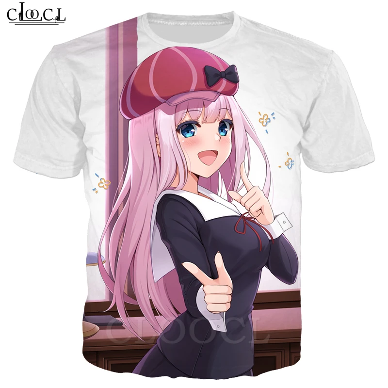 Аниме Kaguya Sama Love Is War Футболка мужская и женская 3D принт Fujiwara Chika хиппи костюм