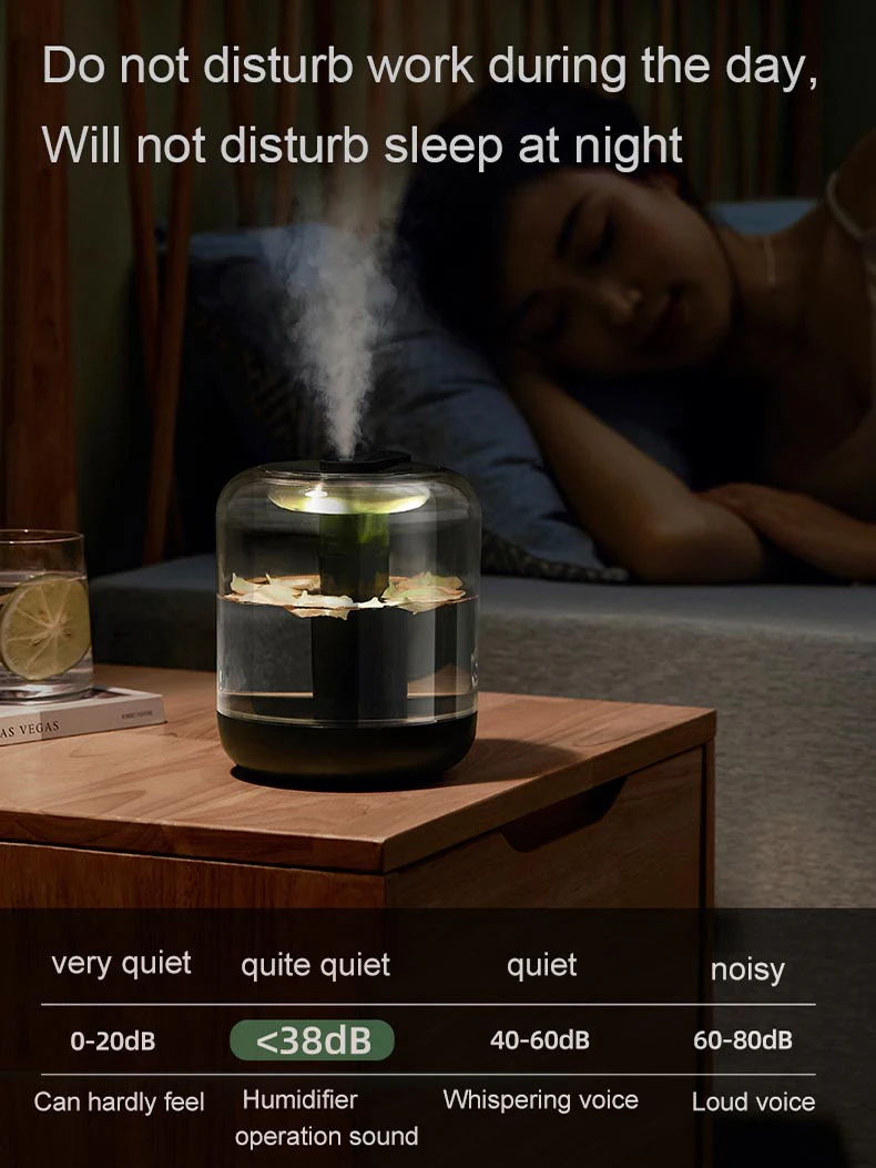

1000ML Air Humidifier 2000 mAh Rechargeable Aroma Diffuser Essential Oil 7Color Lights Cool Mist Can add Flowers Fruits