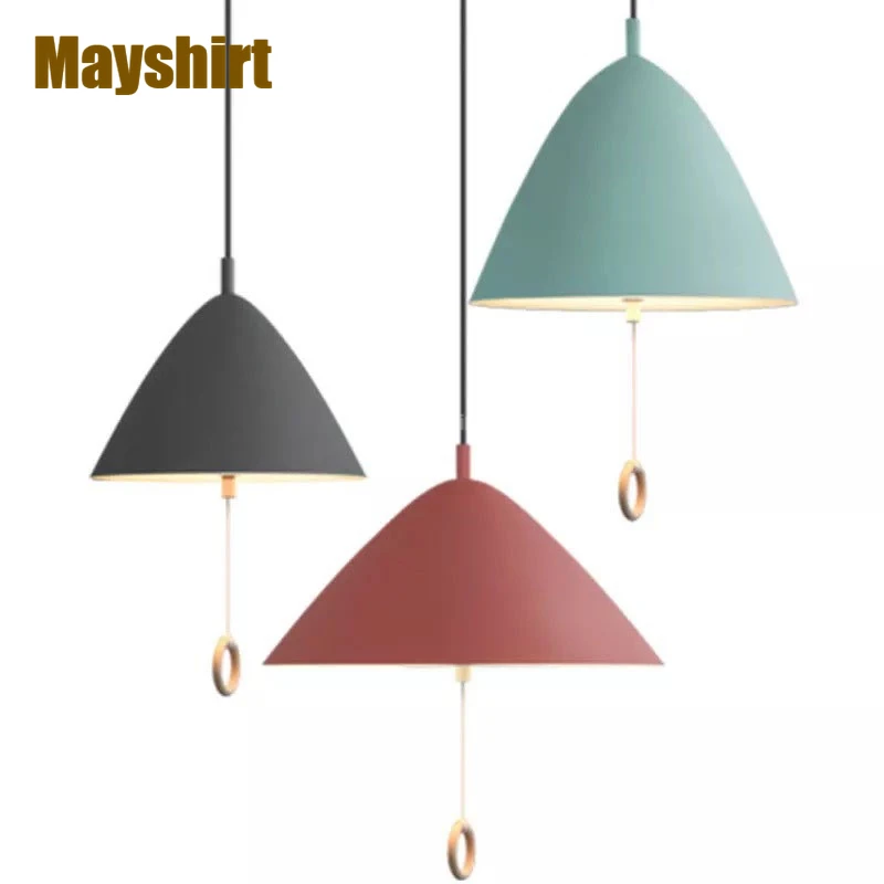 

Nordic Macaron Bedroom Chandelier Modern Bar Cafe Dinning Room Light Fixture Living Room Decor Pink Children's Room Bedside Lamp