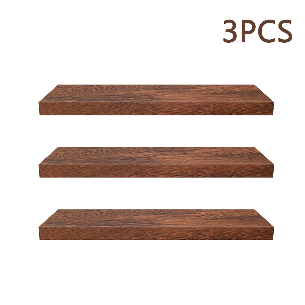 

3pcs Wall Mounted Rectangle Wooden Rack Floating Shelf Set Hanging Easy Install Home Decor Multifunctional Indoor Outdoor Simple