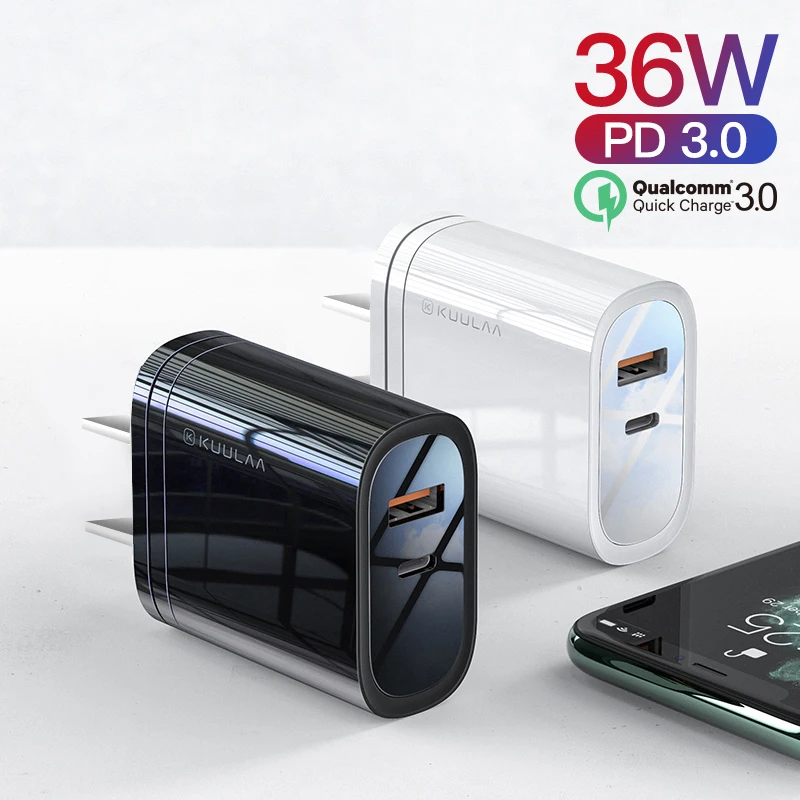 

USB Chargers Quick Charge 4.0 PD 3.0 36W USB Type C Charger Adapter Fast Chargering For iPhone HuaWei Xiaomi Mobile Phone