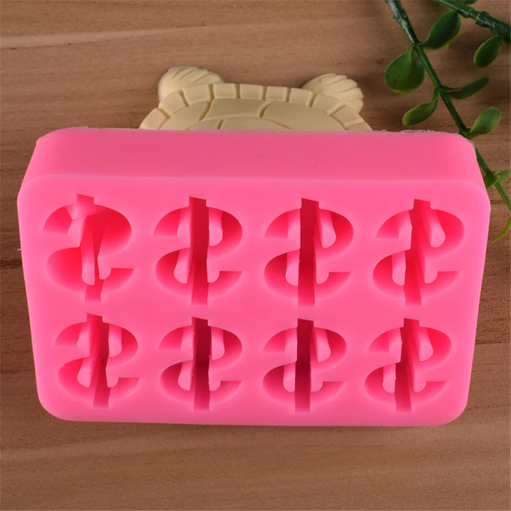 8 Even US Dollar Sign Money Gold Shape Turn Sugar Silica Gel Mold Chocolate Cake Decoration Fondant Tools | Дом и сад