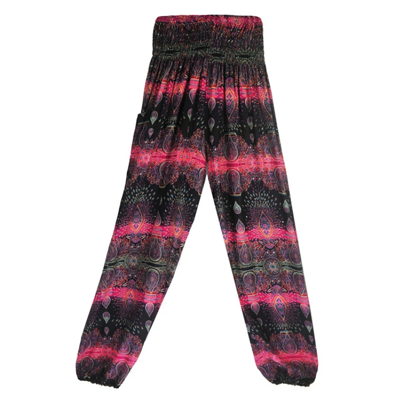 

Water drops print pants women casual high waist harem pant 5 color elastic waist beach joggers sport trousers women