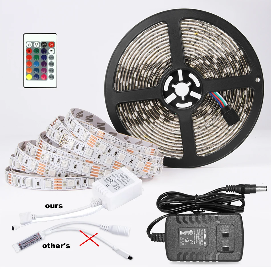 Светодиодные ленты светильник гибкий диода лента DC 12V 5M SMD 5050 RGB Водонепроницаемый
