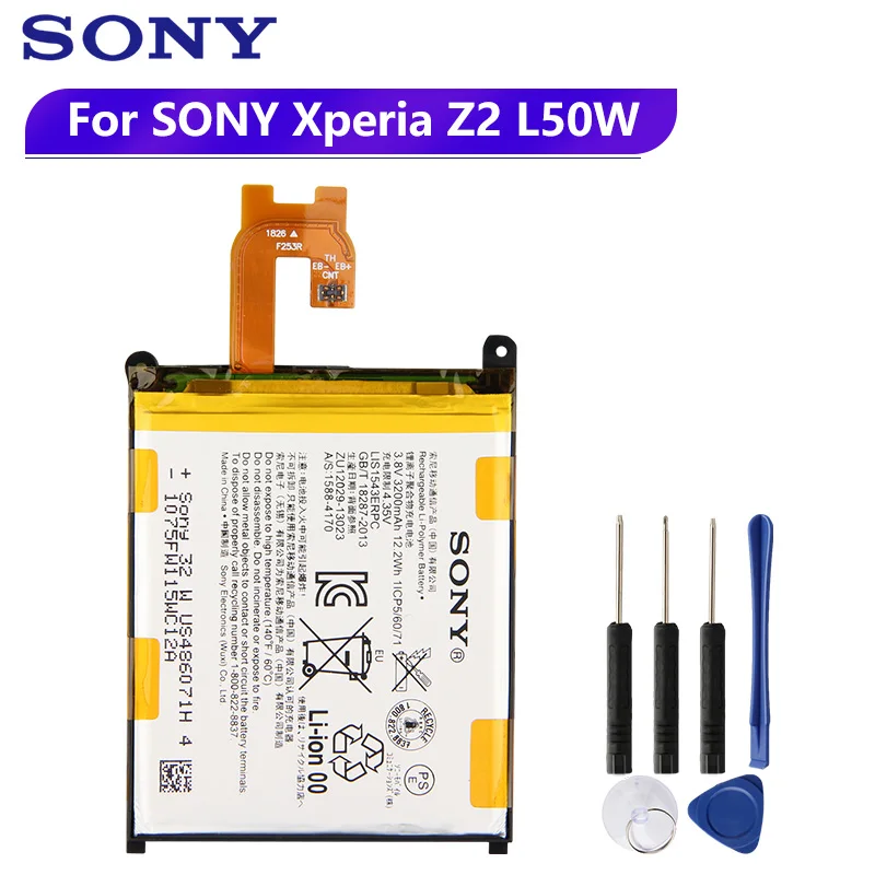 Оригинальный запасной аккумулятор Sony LIS1543ERPC для SONY Xperia Z2 L50w Sirius SO 03 D6503 D6502