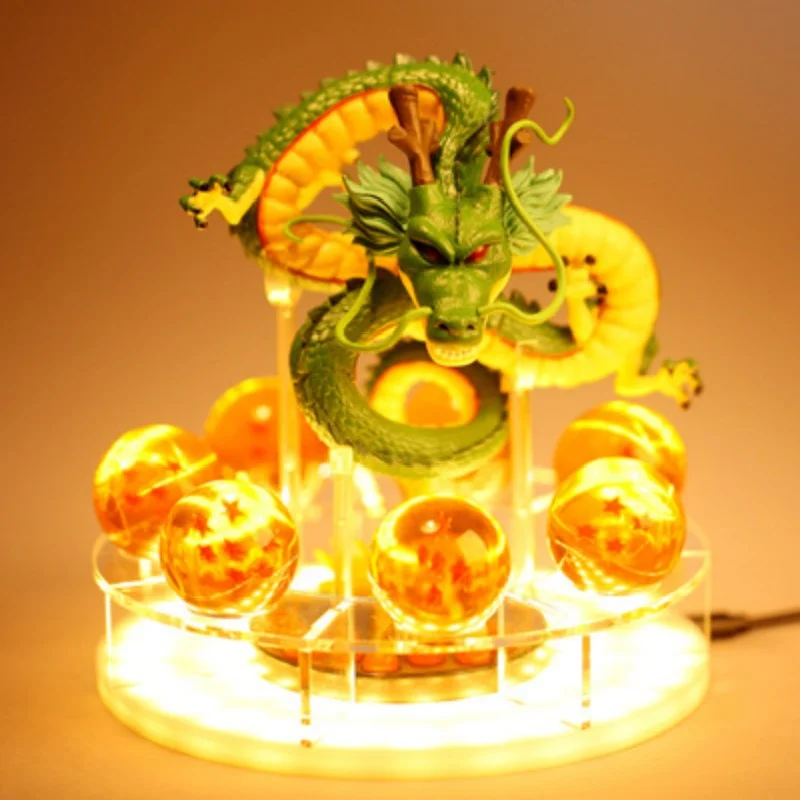 15 см Dragon Ball Shenron figulas прикроватная лампа Dragon Ball Z рисунок ночной Светильник Shenlong+ 7 шт 3,5 см шарики+ акриловая полка DBZ