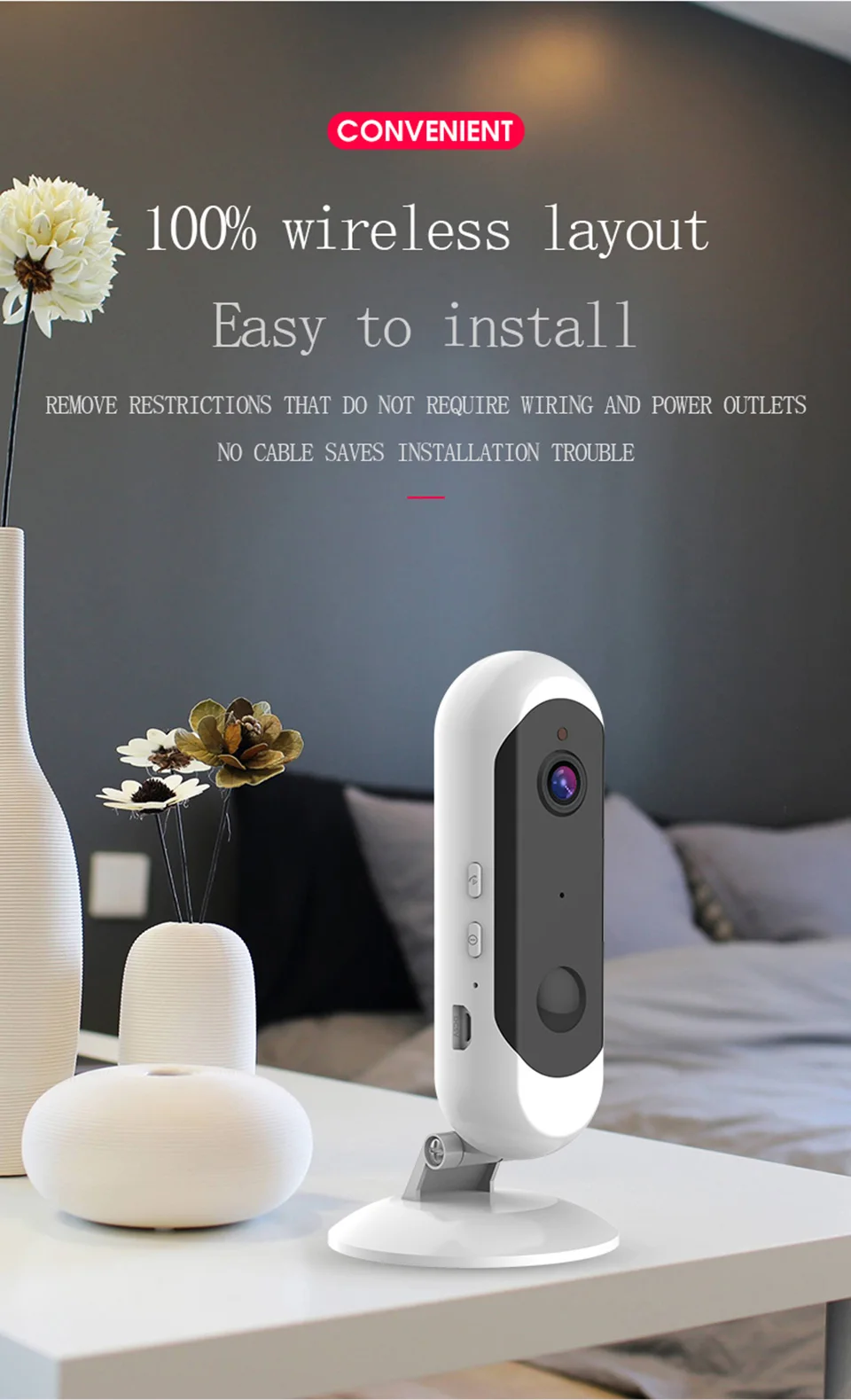 DAYTECH безопасность WiFi аккумулятор камеры 1080P беспроводной домашний CCTV монитор сетевой запись двухстороннее аудио Full HD 720P Обнаружение движения