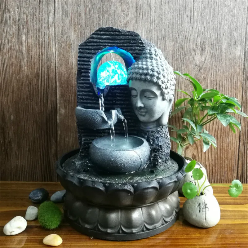 Украшение Будды из смолы фэн шуй украшение для дома фонтан воды офисное предметы