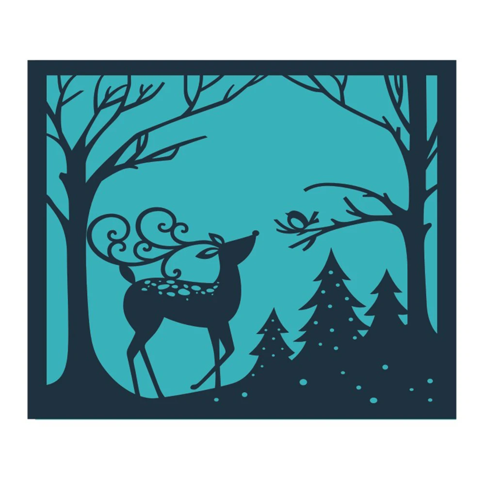 Рождественская открытка с оленем металлические Вырубные штампы для поделок