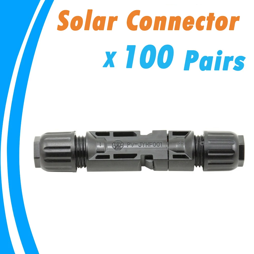 

100 Pairs Male and Female Solar Panel Connector used for Solar Cable Suitable Cable Cross Sections 2.5mm2~6.0mm2