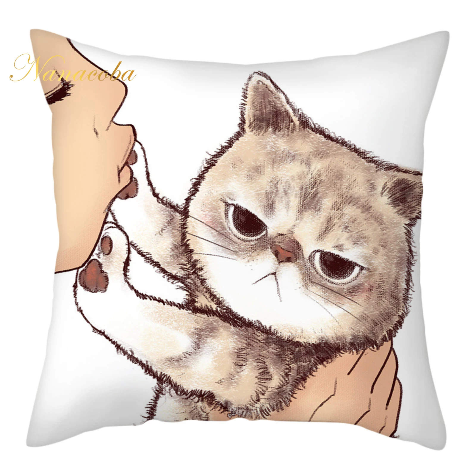 

Funny Love Kiss Cute Cat Pillows Cases For Sofa Home Car Cushion Cover Pillow Covers Decor Cartoon Pet Plush Pillowcase 45x45cm