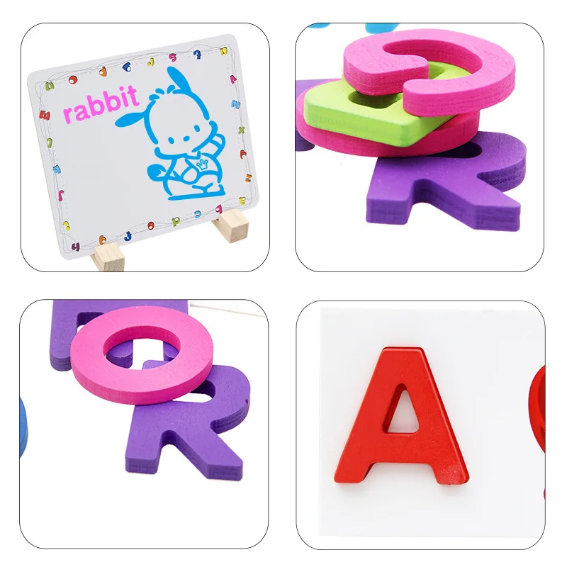 

Simingyou Cartoon Alphabetic Writing Learn Words By Letter Puzzle Wooden Toy Geometric Shape For Children C20 DropShippin