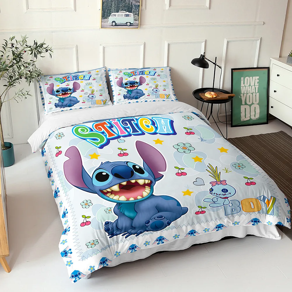 

Disney Lilo & Stitch Bedding Kids Cartoon Down Duvet Quilt Cover Pillowcase Birthday Gift for Boys and Girls Bedroom Decor
