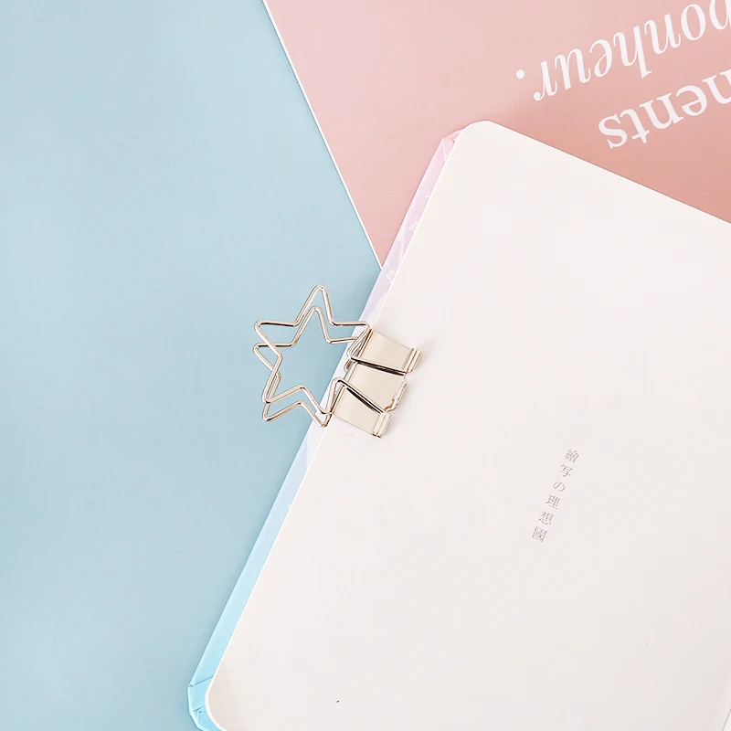 

Silver Nickel Plated Five Pointed Star Shaped paper clips Metal Clip Binder Clips Binders Binder Clip Paper Clips Decorative