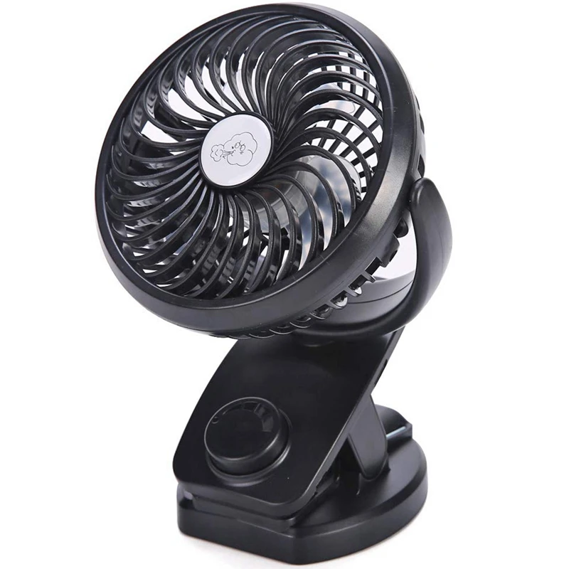

Battery Operated Clip On Stroller Fan - Mini Portable Desk Fan With Rechargeable 4400Ma Battery Powered Fan For Baby Stroller, O