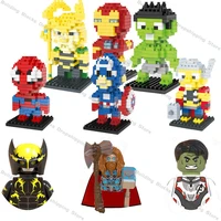 hero spiderman ironman building blocks set with mini action figure toys for children anime figure dolls kids birthday diy gifts