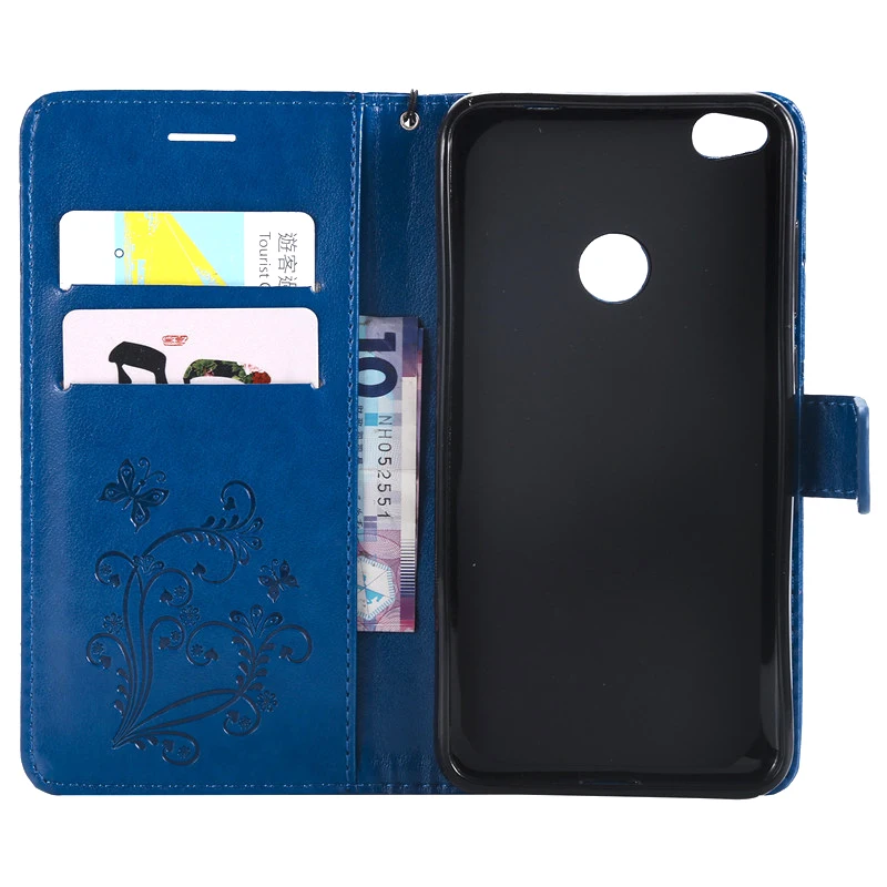 Модный ретро кожаный чехол для Huawei P8 Lite 2017 тиснение Бабочка Флип Слот карт