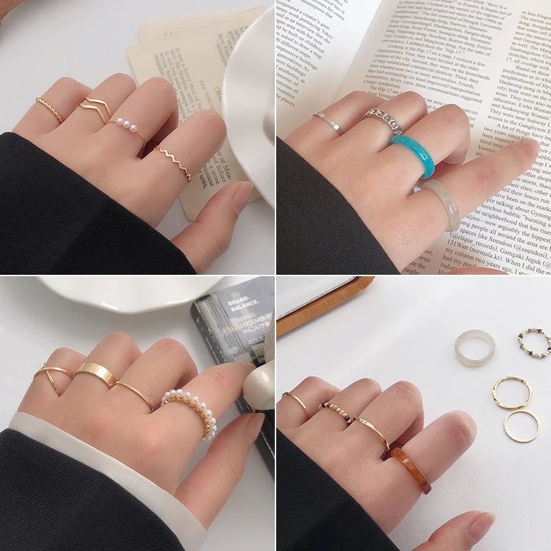 

Простой браслет, кольцо для студентов, индивидуальное модное кольцо для девушек, модное сочетание в стиле ретро с открытым маленьким кольцо...