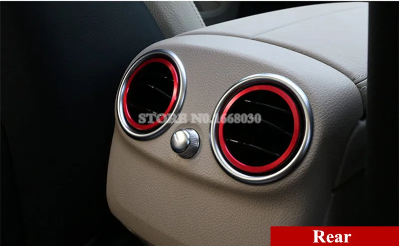 Красное внутреннее вентиляционное отверстие крышка с кольцом отделка 7 шт. для Benz