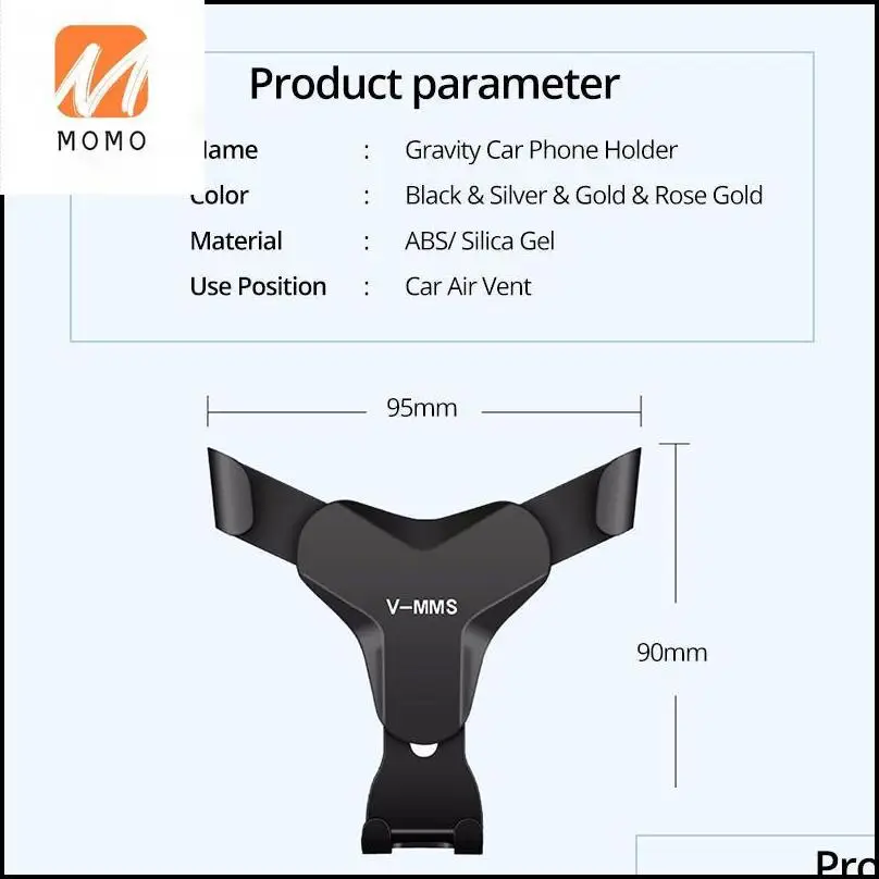 

Cell Phone Mounts & Holders Gravity Reaction Car Mobile Holder Clip Type Air Vent No Magnetic Mount Gps Smartphone Stand For