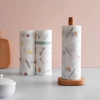 50pcsroll reusable bamboo towels wet dry for kitchen dishcloths hand towel rolls organic fruits dinnerware dishwashing cloth