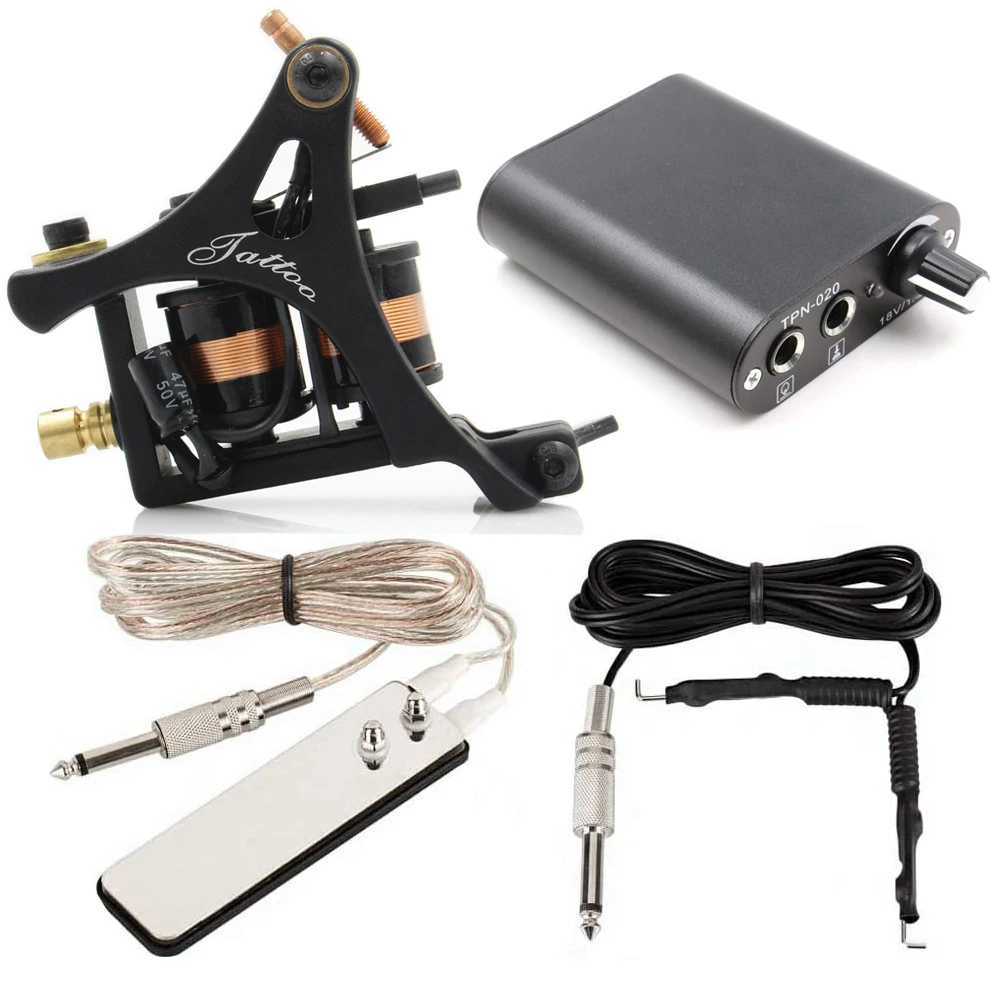 

Набор для тату-машинки PEPAX, 10 катушек, блок питания для тату, педаль, зажим, шнур, набор для тату