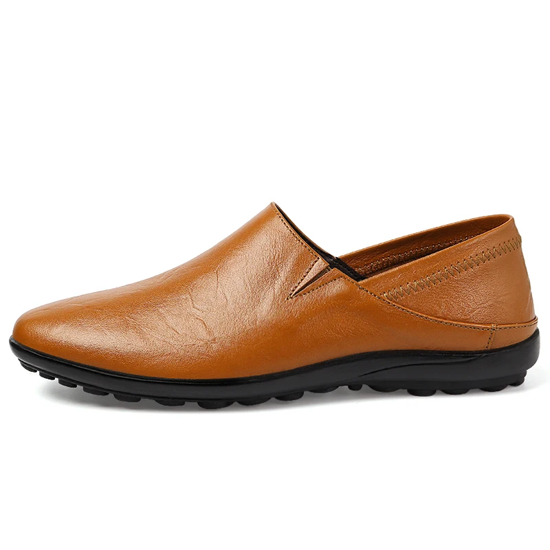 Новые мужские повседневные туфли из натуральной кожи летние лоферы Мокасины