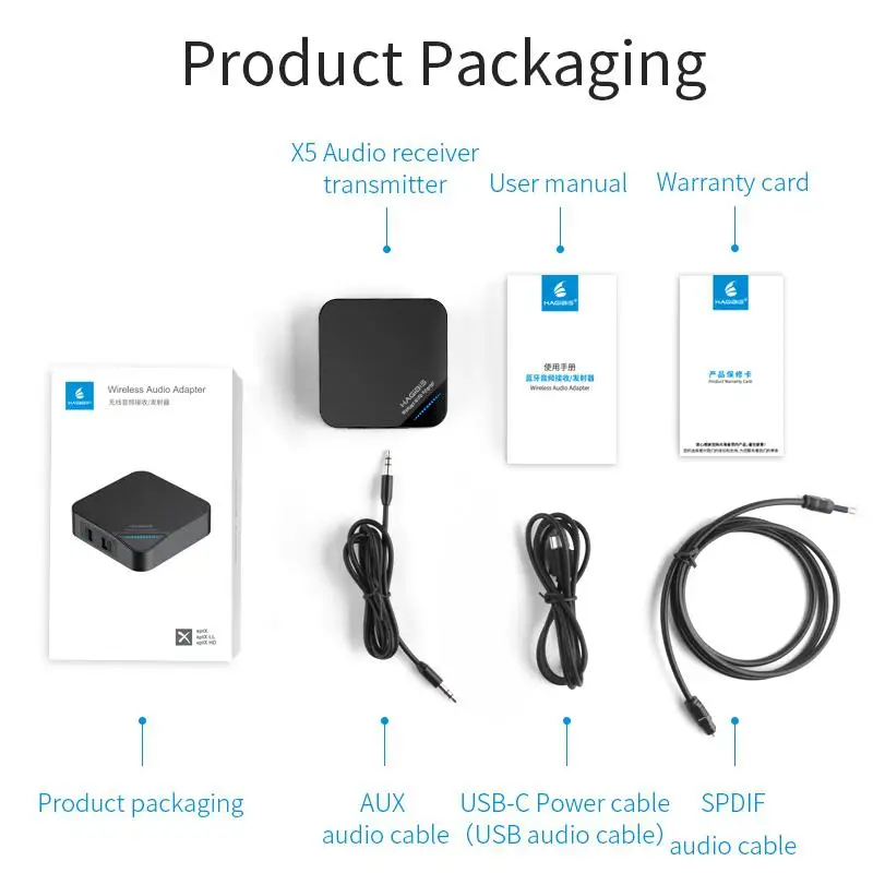 

hot CSR8675 Bluetooth 5.0 2 in 1 Transmitter Receiver Fiber Optic Bluetooth Adapter aptX HD audio 3.5mm for TV/Headphone/Car/PC