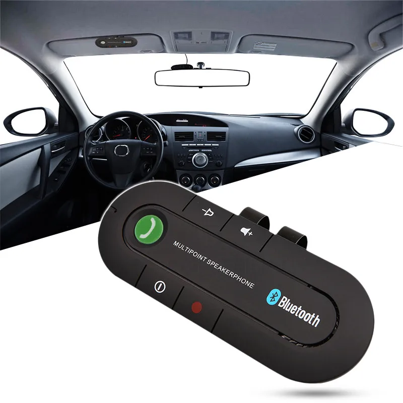 

Handsfree Calling BT Car Kit Wireless AUX MP3 Music Player Sun Visor Clip Speaker Phone FM Transmitter