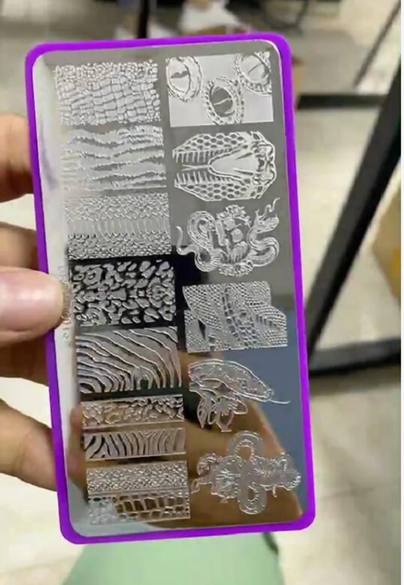 1 шт. 6х12 см змеиная ковбойская пластина для стемпинга нейл-арта (с - Цена: 95.94