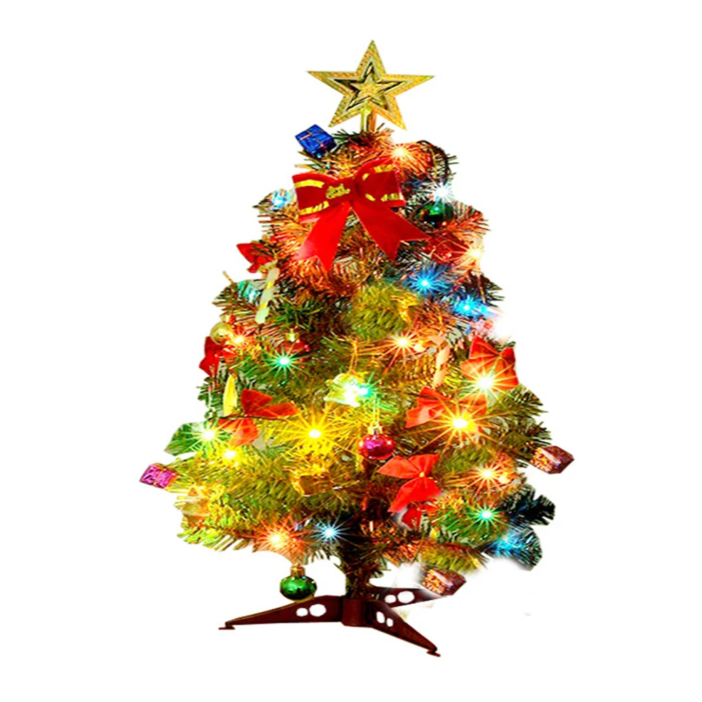 

Настольная Рождественская елка, Мини Рождественская сосна со светодиодной гирляндой, украшения для дома, настольное украшение для торгово...