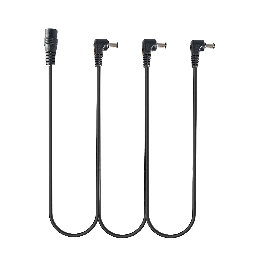 

3 Way Right Angle Plug Daisy Chain Power Cable for Guitar Effect Pedal