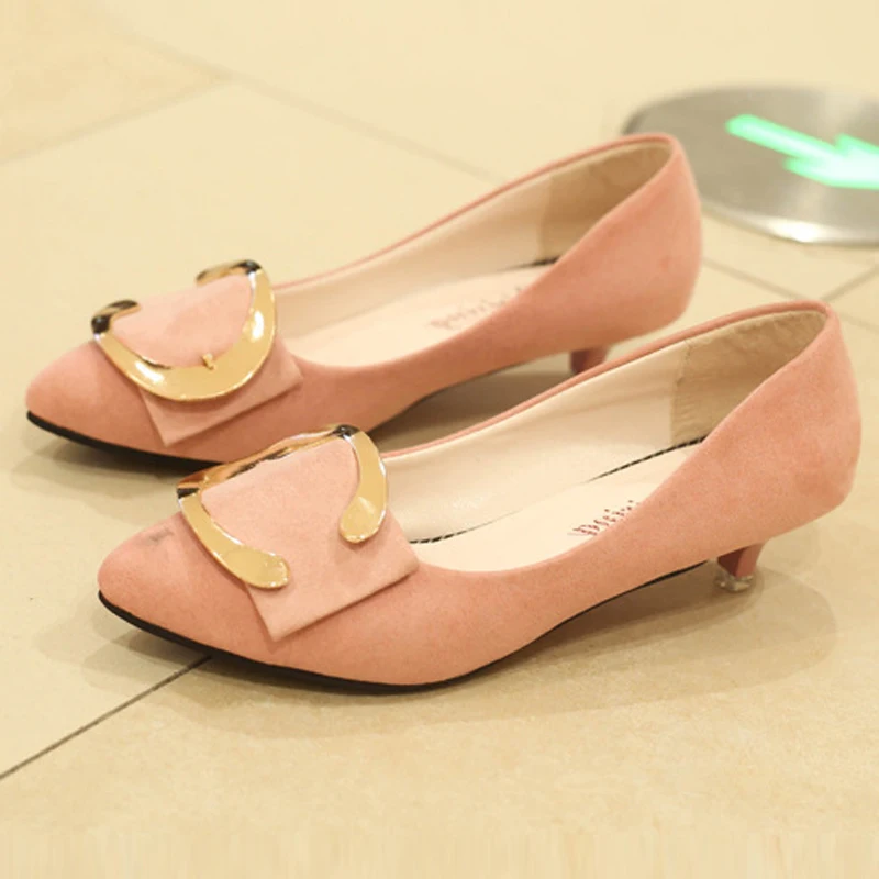 2021 autumn new pointed stiletto ladies single shoes professional suede low heel large size small WSH3193 | Обувь