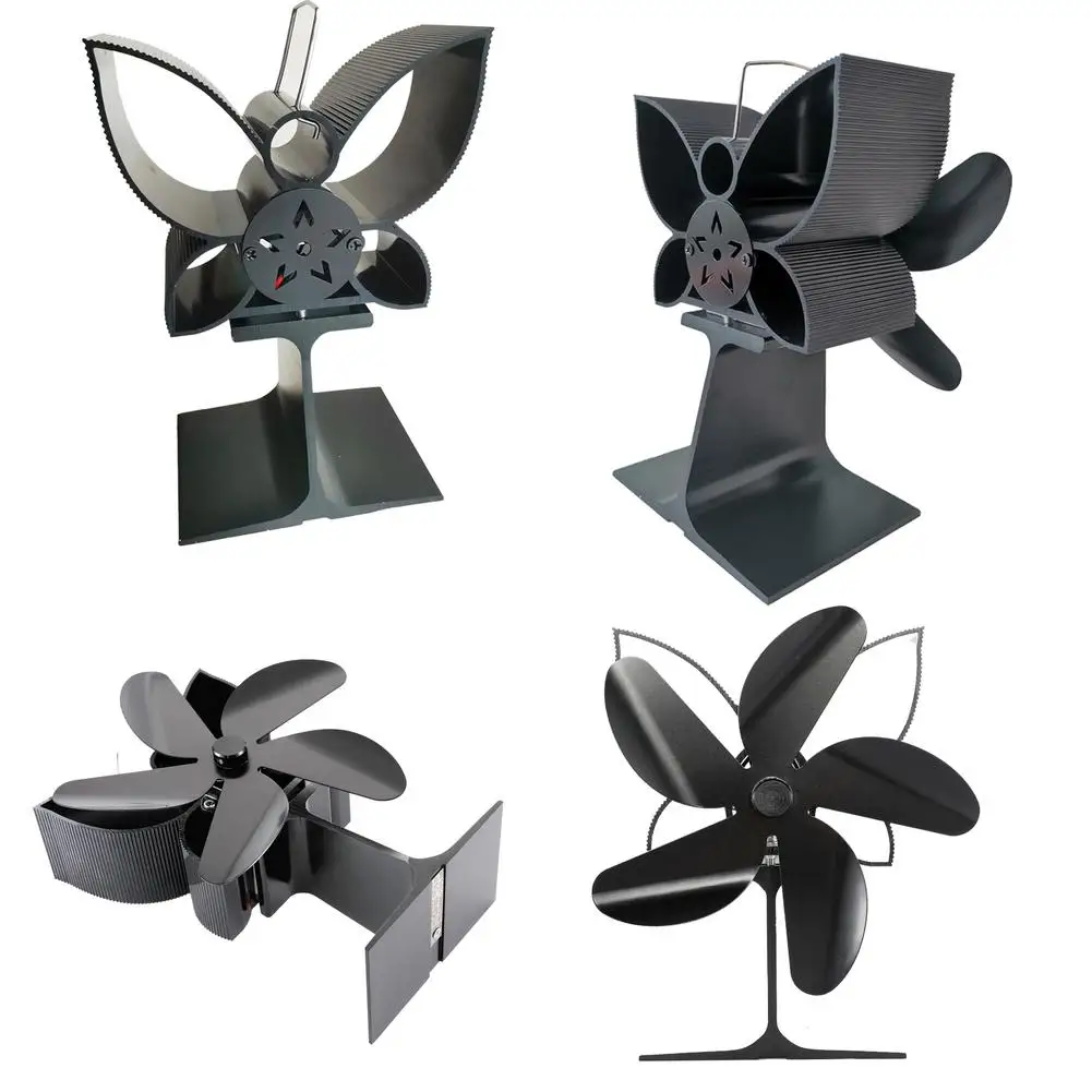 

5-blade Fireplace Fan Quiet Safe Heat Powered Stove Fan Environmental Protection And Self-powered Heat Distribution