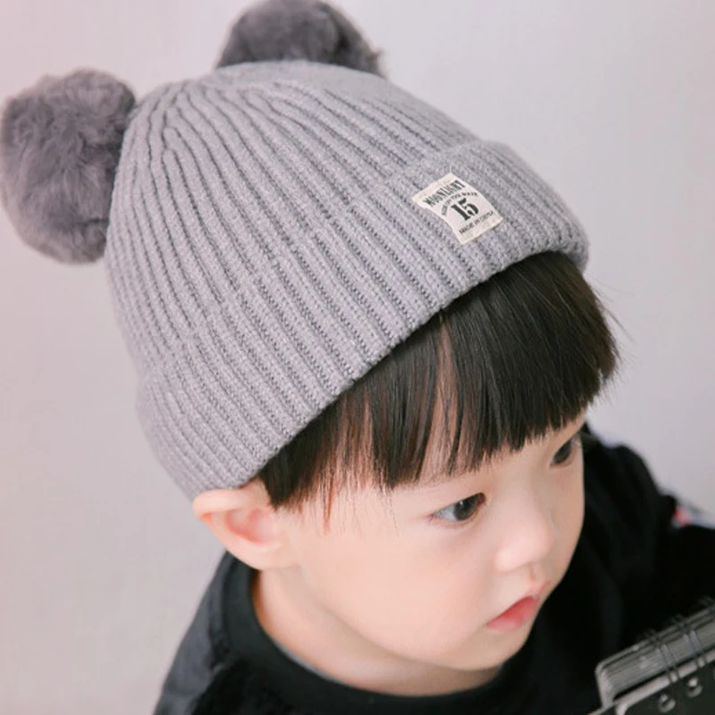 OkayMom Baby Beanies Hats Russia Winter Velet Warm Knitted Pom Caps For Infant Boys Girls Toddler Kids Cute Crochet New | Детская одежда