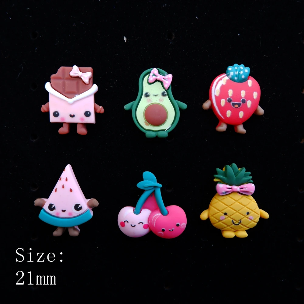Кавайные фруктовые плоские кабошоны из смолы для создания аксессуаров для волос, украшения мобильных телефонов, скрапбукинга.