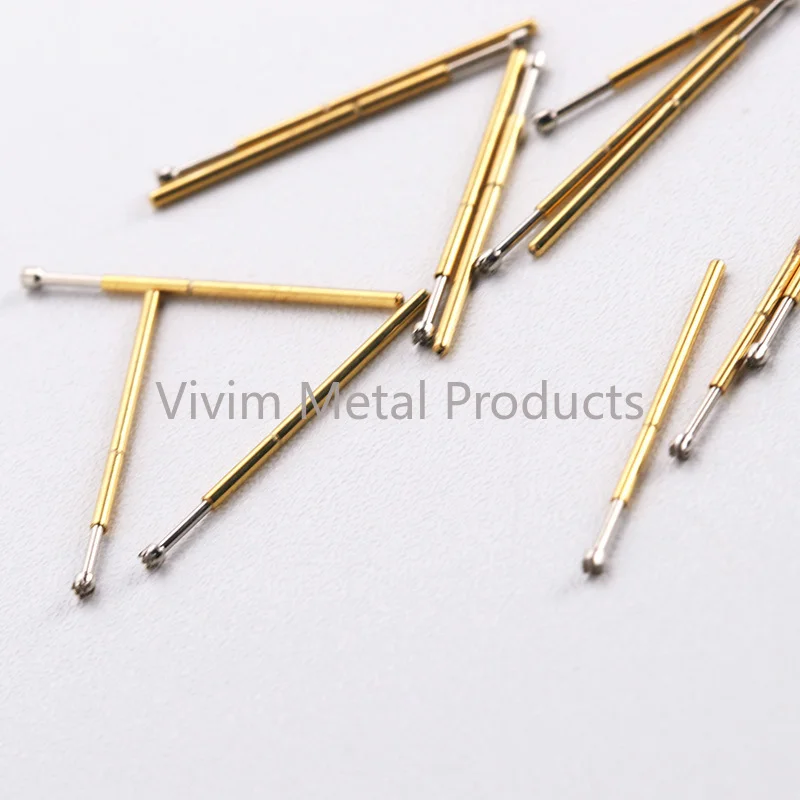 100PCS P50-H2 Copper Metal Probe Nickel Plated Spring Test Pin P50-H Test Probe Length 16.55mm Home Test Accessories Probe