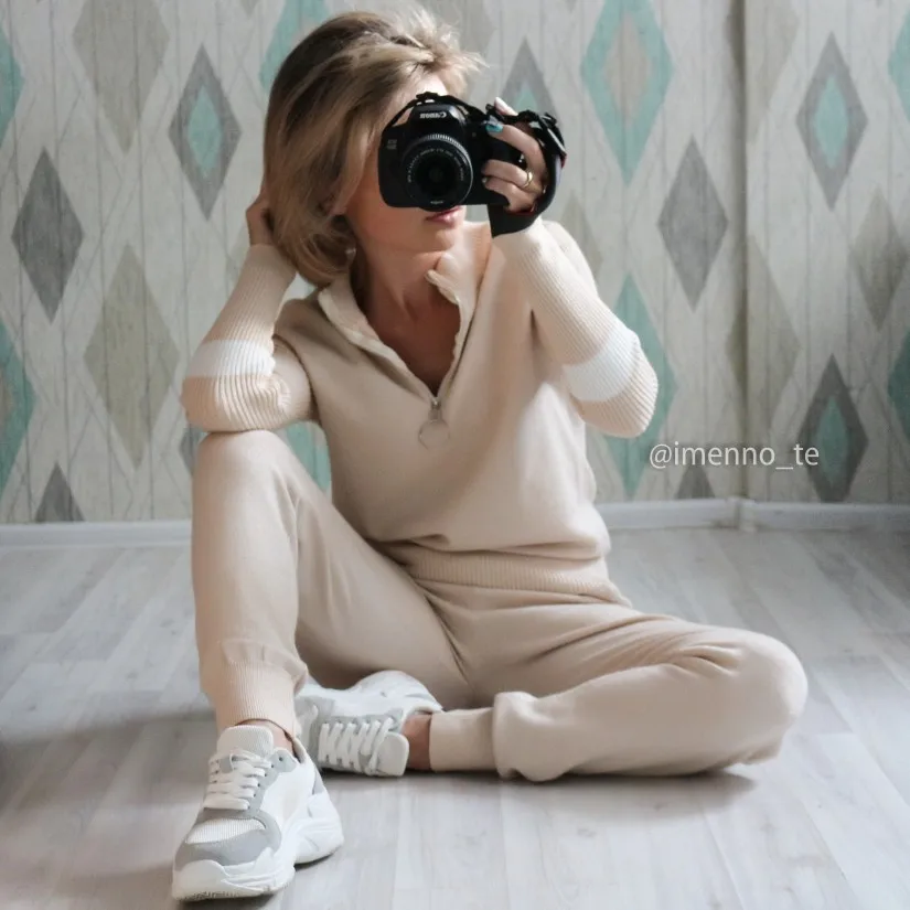 Женский свитер с люрексом костюмы и комплект Повседневные вязаные свитера штаны