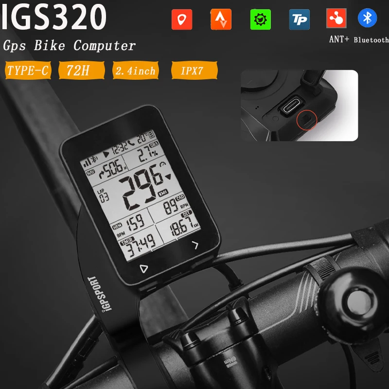 

I GPS-порт iGS320 велосипедный компьютер ANT + беспроводной Спидометр Bluetooth GPS навигация маршрута умный уведомление одометр
