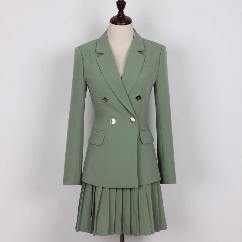 

Тонкий Новые однотонные темперамент верхнее покрытие плиссированная повседневная юбка комплект из двух предметов комплект с юбкой можно в...