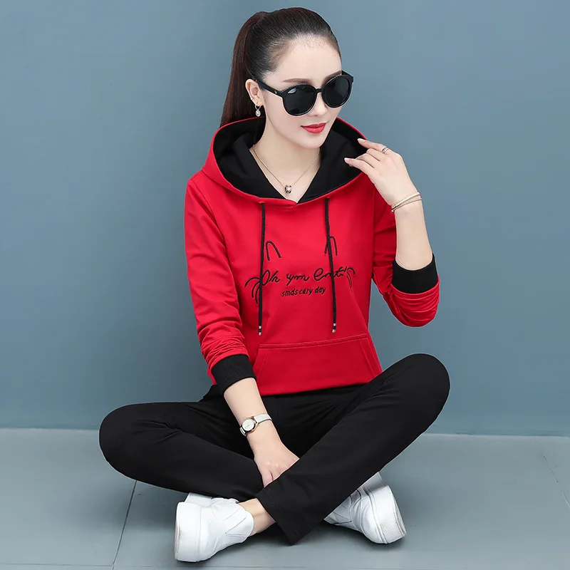 

PDD304 women's spring and autumn 2020 new Korean fashion leisure large size western style age reducing sweater two piece