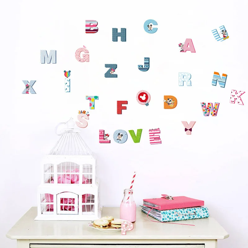 Дисней милые декоративные наклейки Микки Маус Детские водостойкие из ПВХ