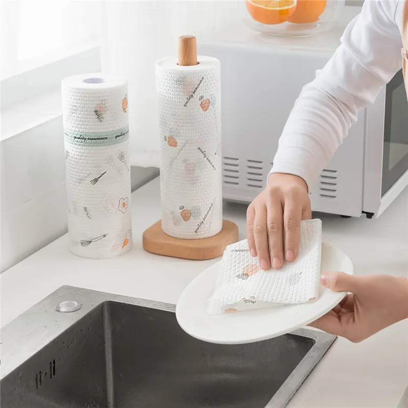 

50sheets Disposable Cleaning Hand Towels Useful Kitchen Tools Dishcloth Washable Rags For Household Furniture Tableware Q0002