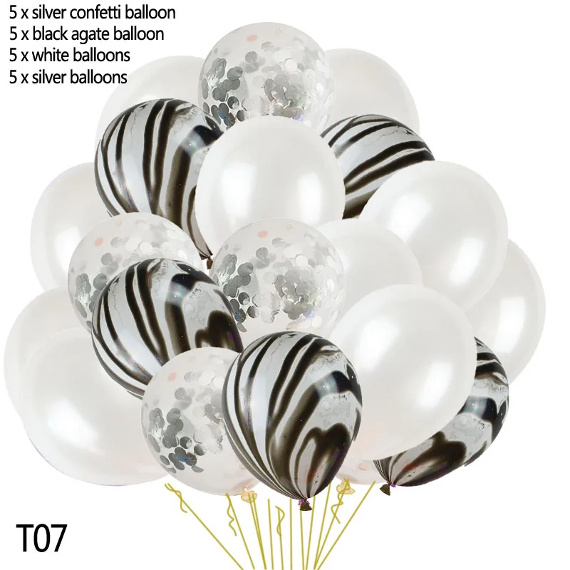 20 шт./лот 12 дюймов красивые латексные шарики из агата прозрачные конфетти