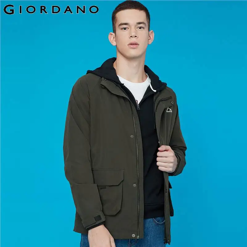 Giordano мужская ветровка g-motion без капюшона с вышивкой на груди данная модель имеет