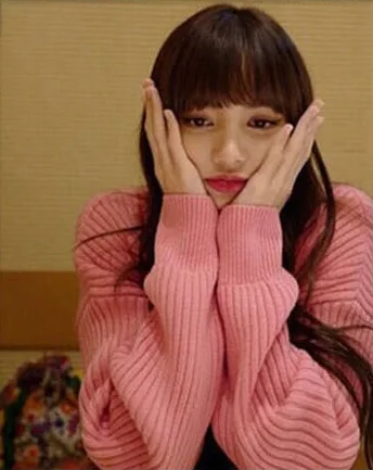 Вязаные женские свитера kpop в Корейском стиле знаменитостей розовые пуловеры