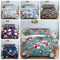 santa claus duvet covers bedclothes christmas gift bedding set queenking size comforter cover pillowcase for kids bedroom
