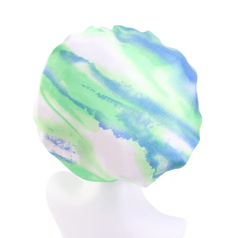 

Satin hat double layer adjustable tint sleeping cap tie dyed women bath cap beauty hairdressing CAP child cap sleep cap