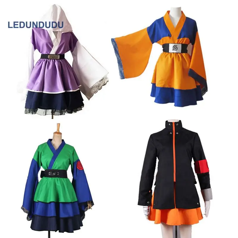 

BORUTO Cosplay Costumes Hatake Kakashi Clothes Suit Hyuga Hinata Kimono Lolita Dress Kids Women Tops Skirts for Halloween