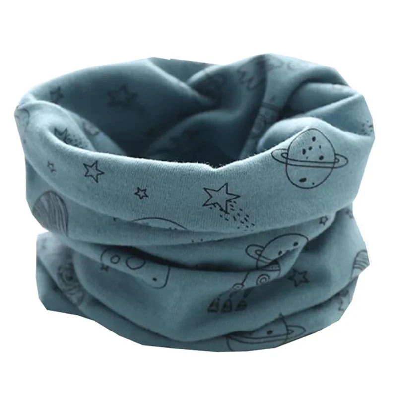 moonstar blue "из хлопчатобумажной ткани для мальчиков и девочек, шарф для девочек, для мальчиков Слюнявчики осень-зима теплые детские воротники шеи-хомут с круглым воротником для мальчиков и девочек шейный платок - Цвет: moonstar blue